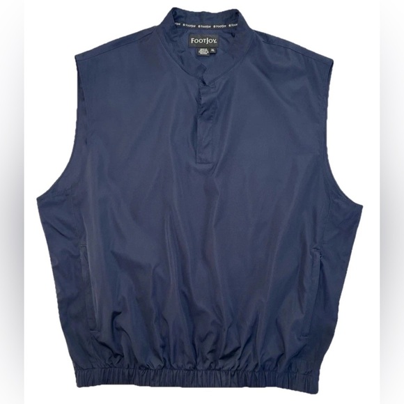 FootJoy Wind Vest Mens XL Navy Quarter Zip Mock Neck Golf Sleeveless - Picture 3 of 11